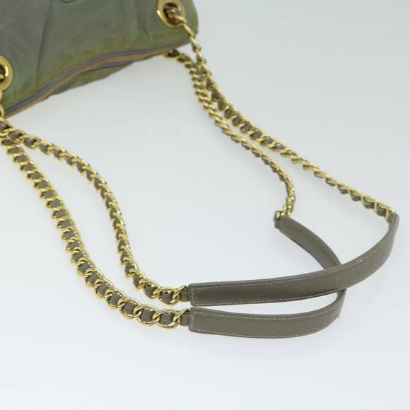 PRADA Chain Shoulder Bag Nylon Khaki Auth 66500 - Picture 7 of 16